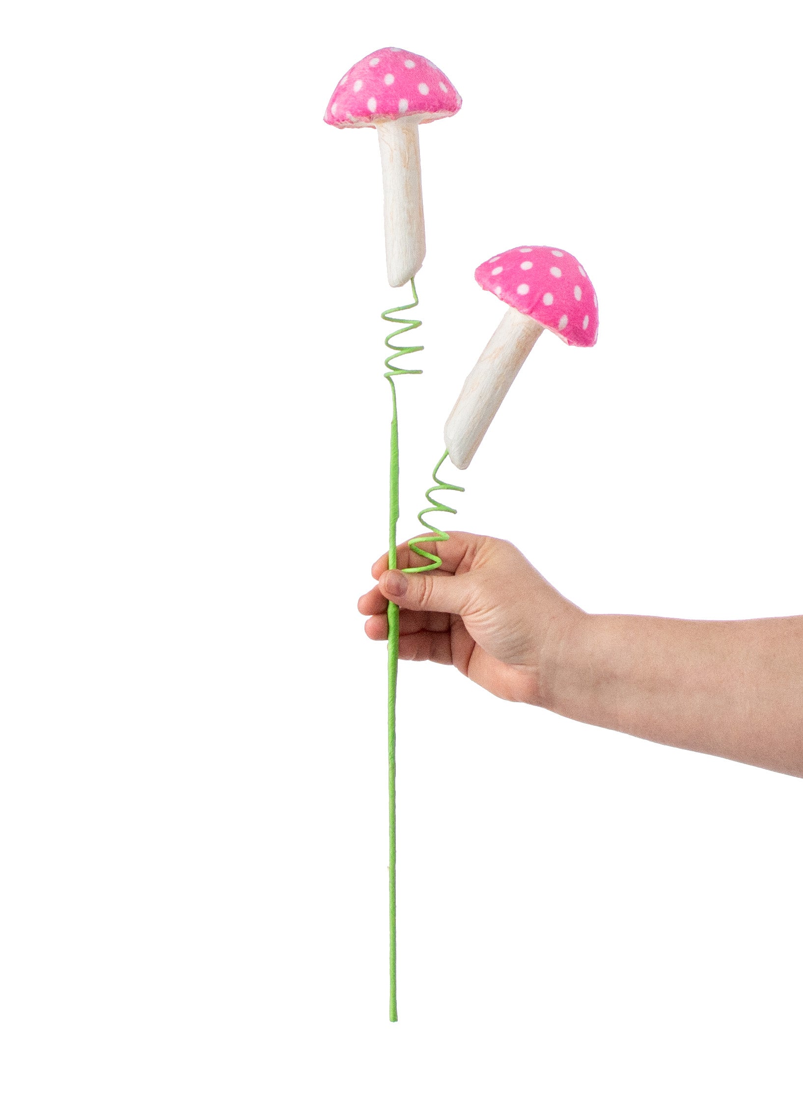 22" Polka Dot Mushroom Spray: Pink