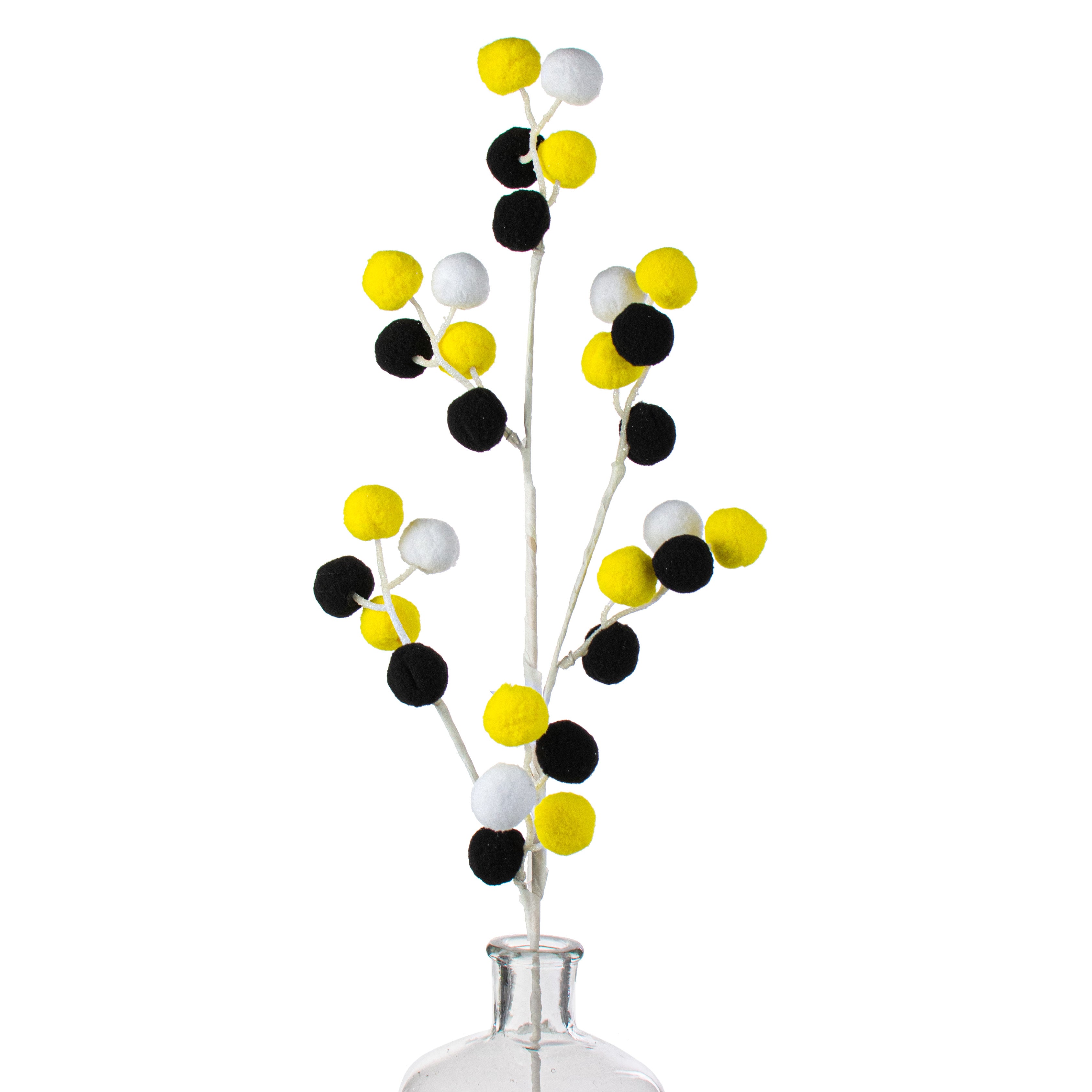 28" Felt Ball Spray: Yellow, Black, White