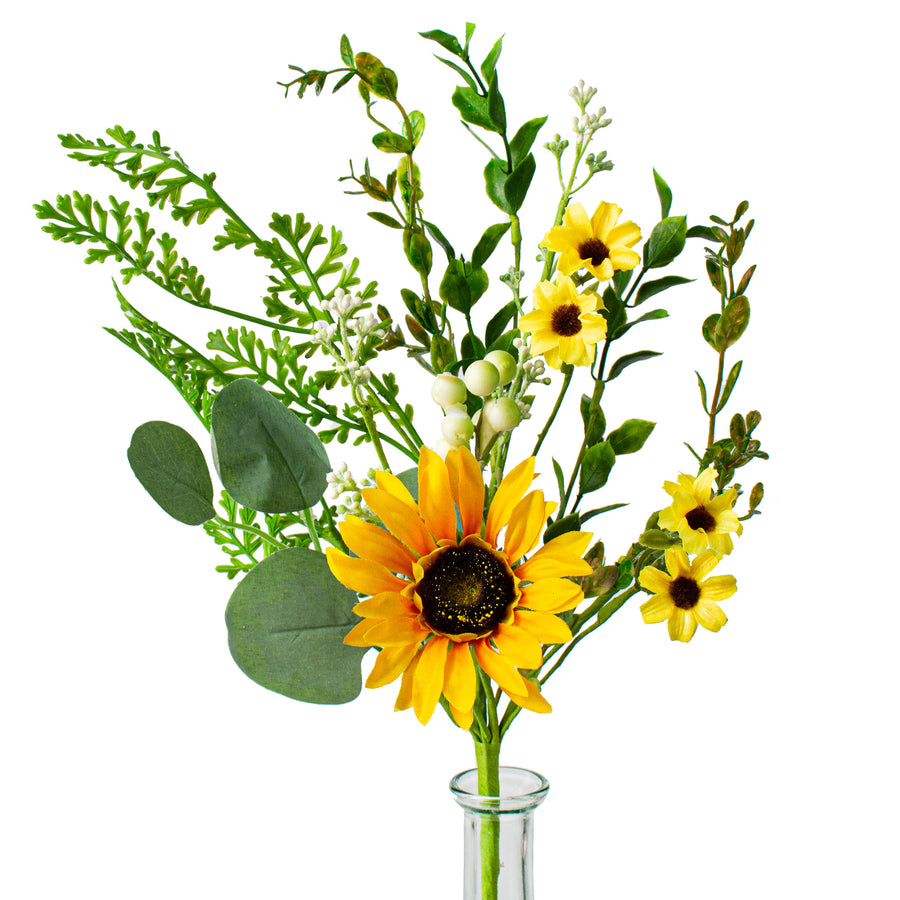 16" Sunflower Eucalyptus Pick