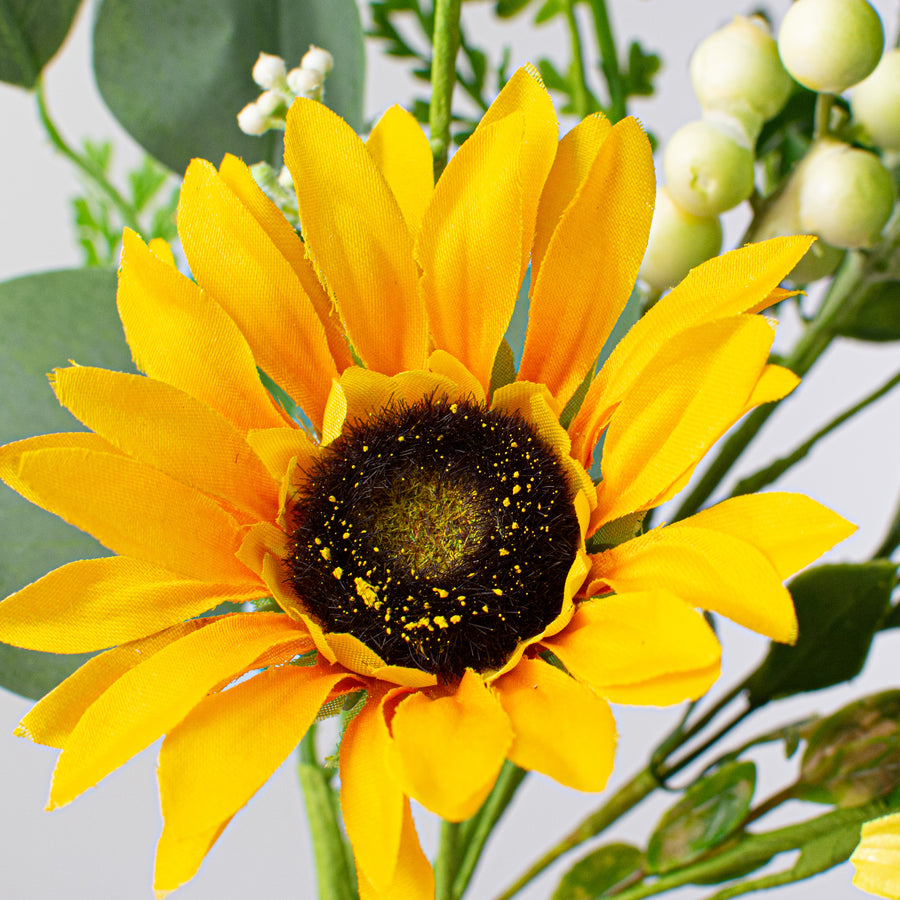 16" Sunflower Eucalyptus Pick