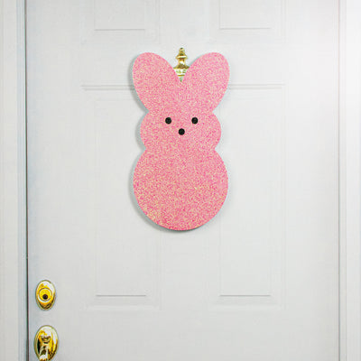 20" Glittered Polyfoam Sugar Bunny: Pink