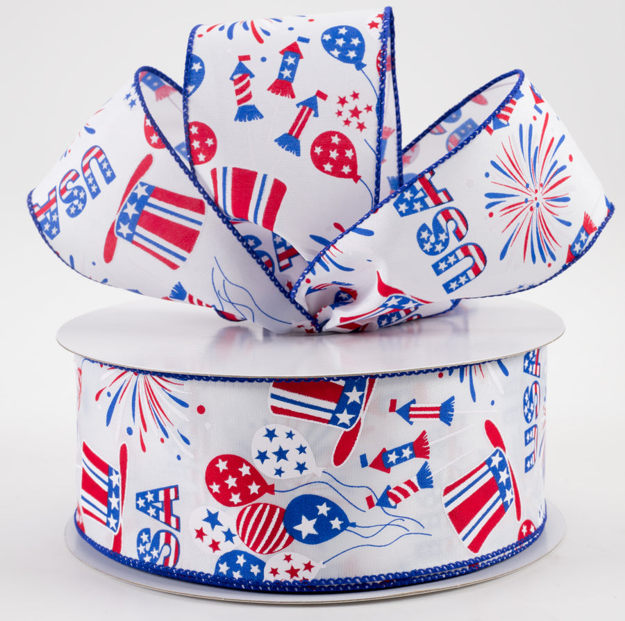 2.5" USA Celebration Satin Ribbon (50 Yards)