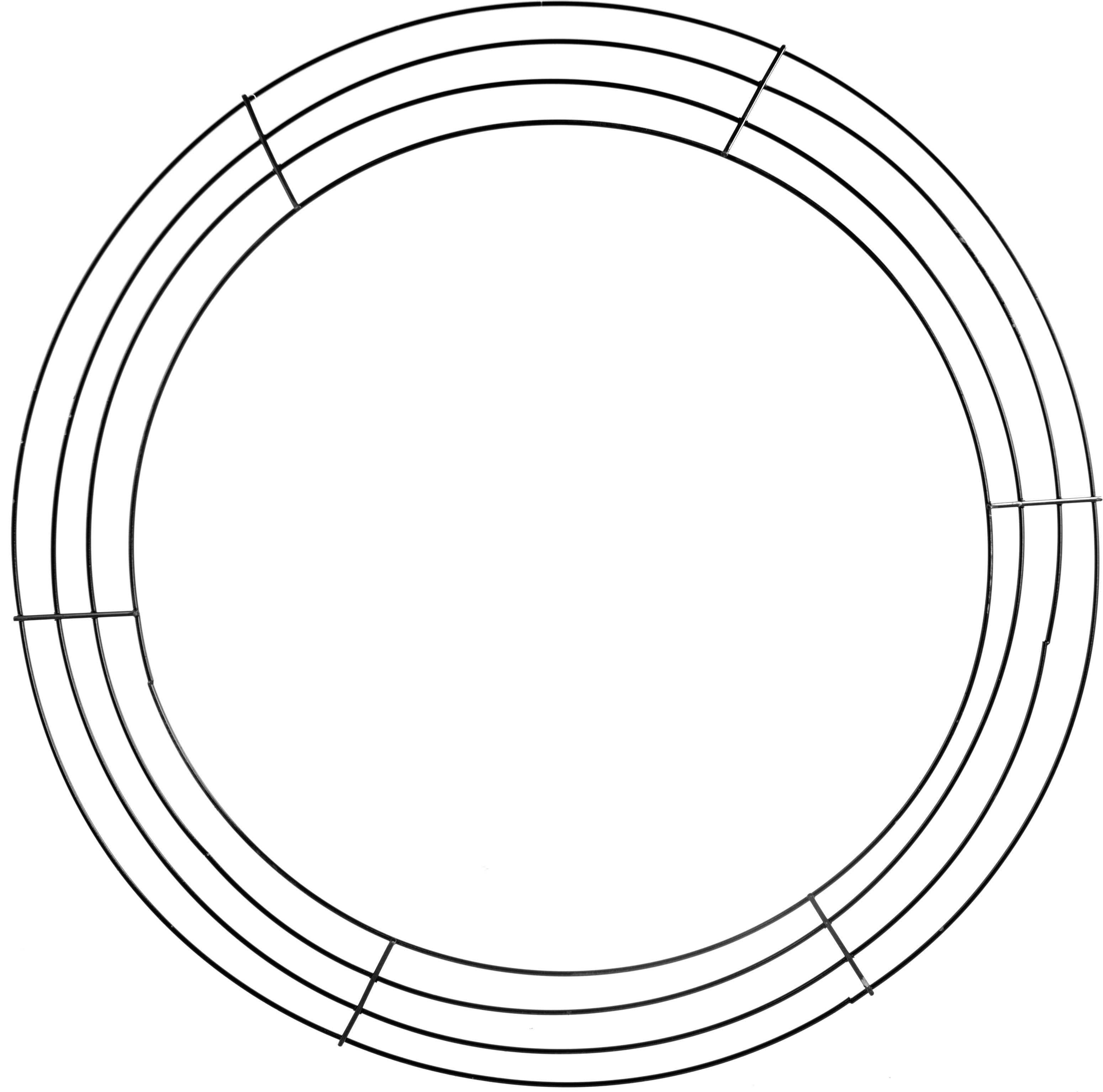 20-inch Wire Wreath Form: 4-Wire Black