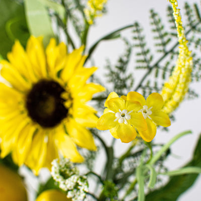 20" Lemon Sunflower Blossom Spray