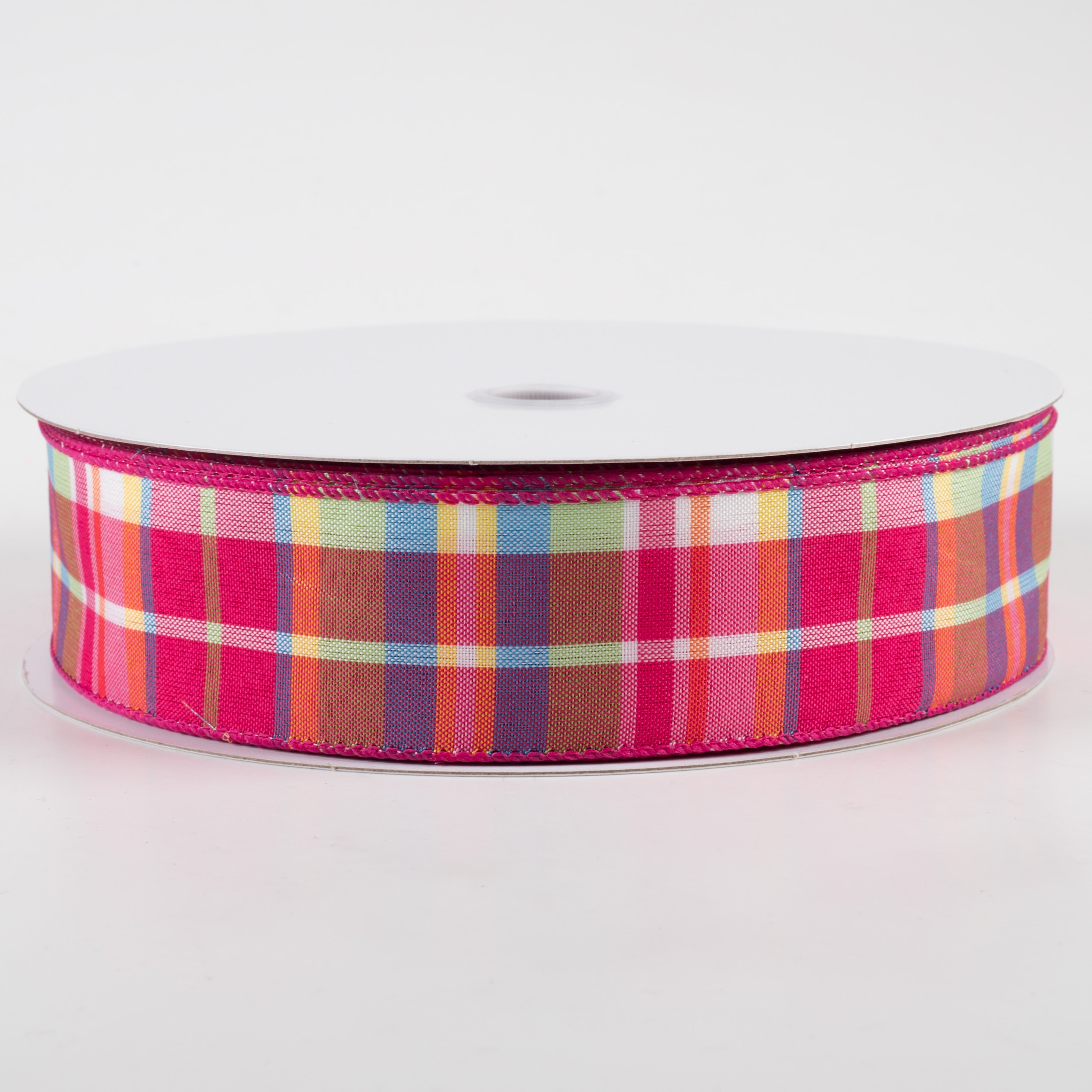 1.5" Toni Plaid Ribbon: Pink, Green, Blue, Yellow (50 Yards)
