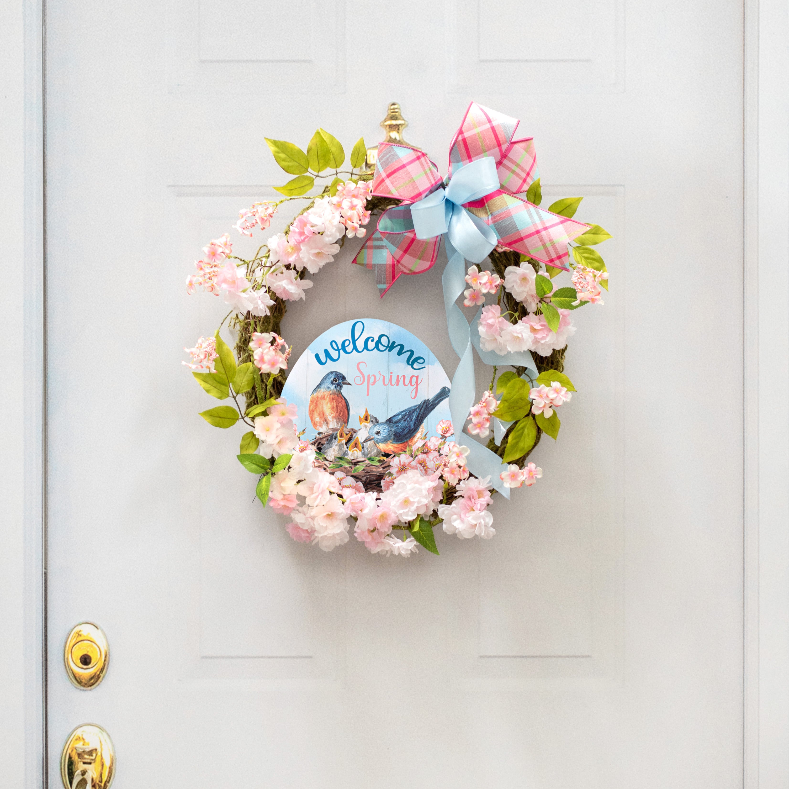 9" Waterproof Sign: Welcome Spring Bird Nest