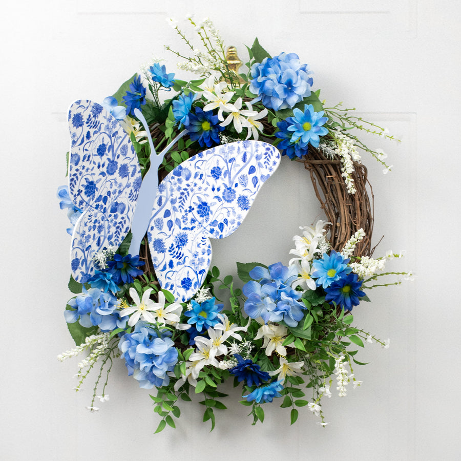 14" 3D Waterproof Butterfly Kit: Chinoiserie Blue