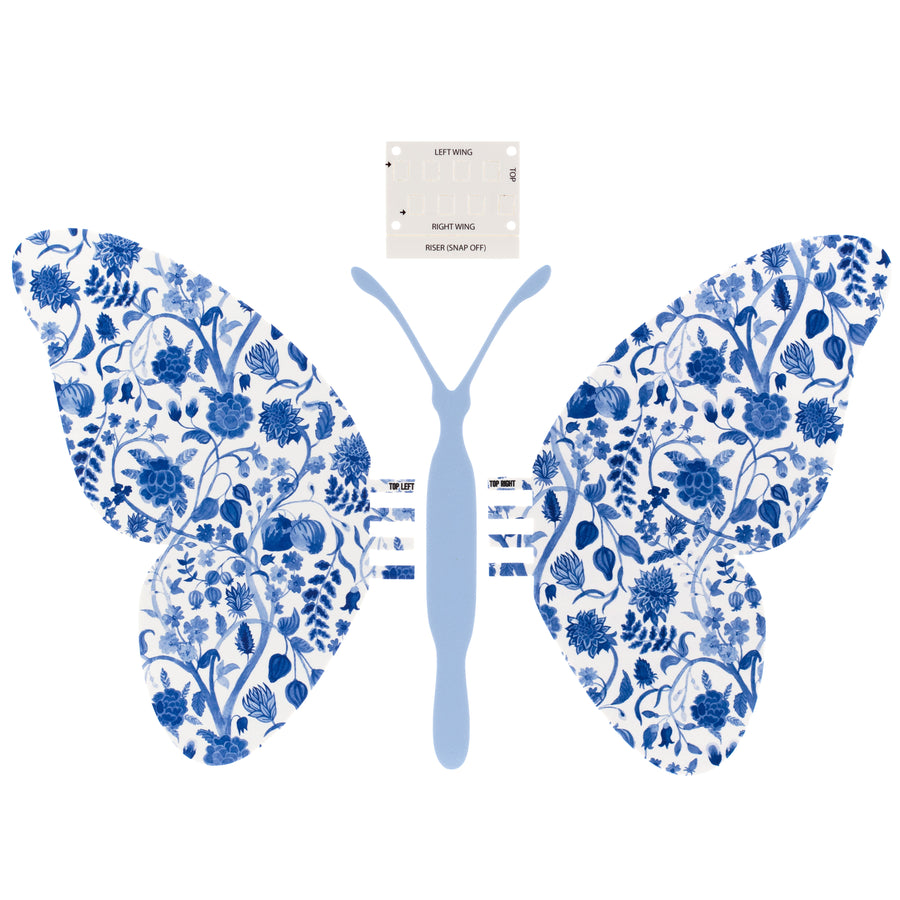 14" 3D Waterproof Butterfly Kit: Chinoiserie Blue