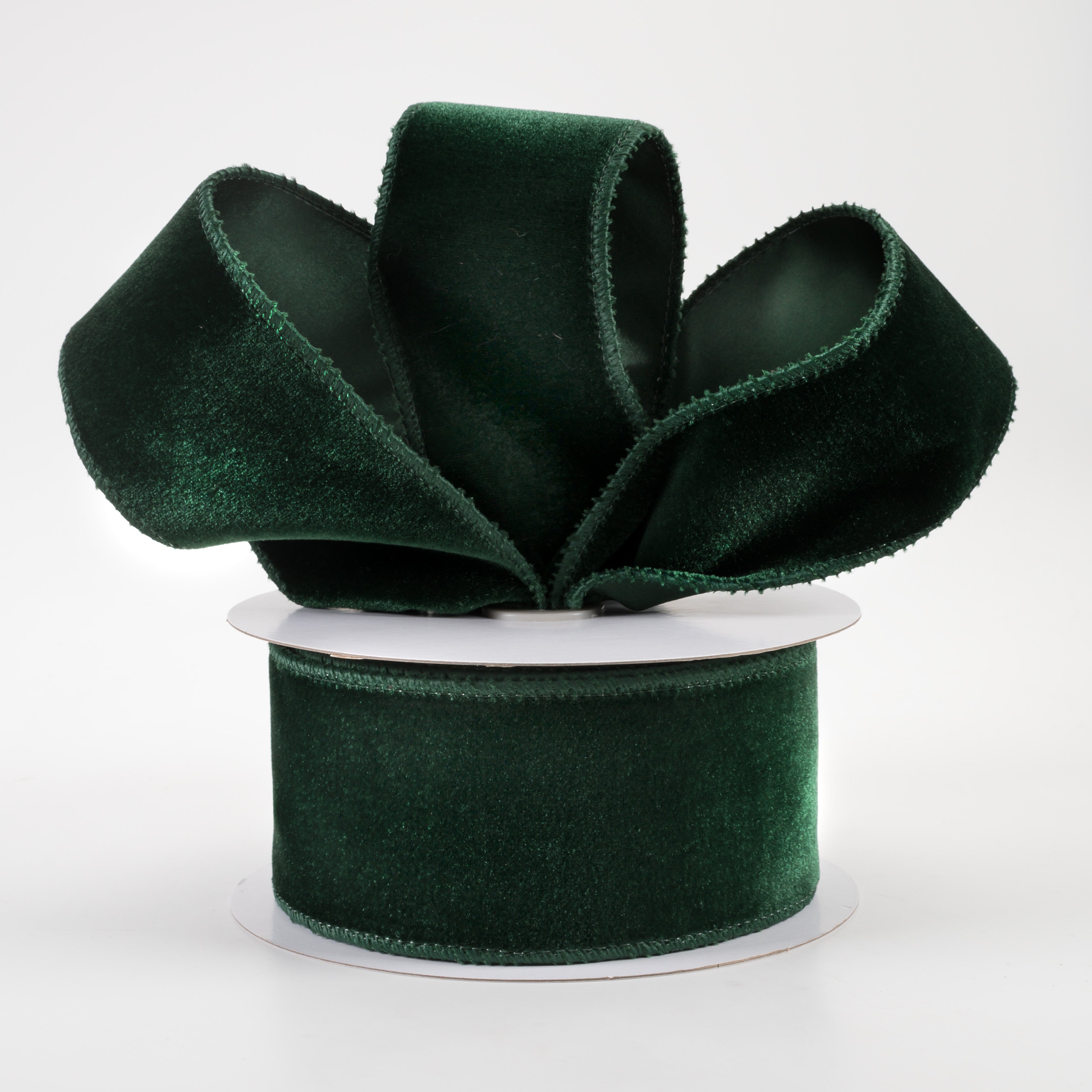 2.5" Deluxe Velvet Satin Backing Ribbon: Hunter Green (10 Yards)
