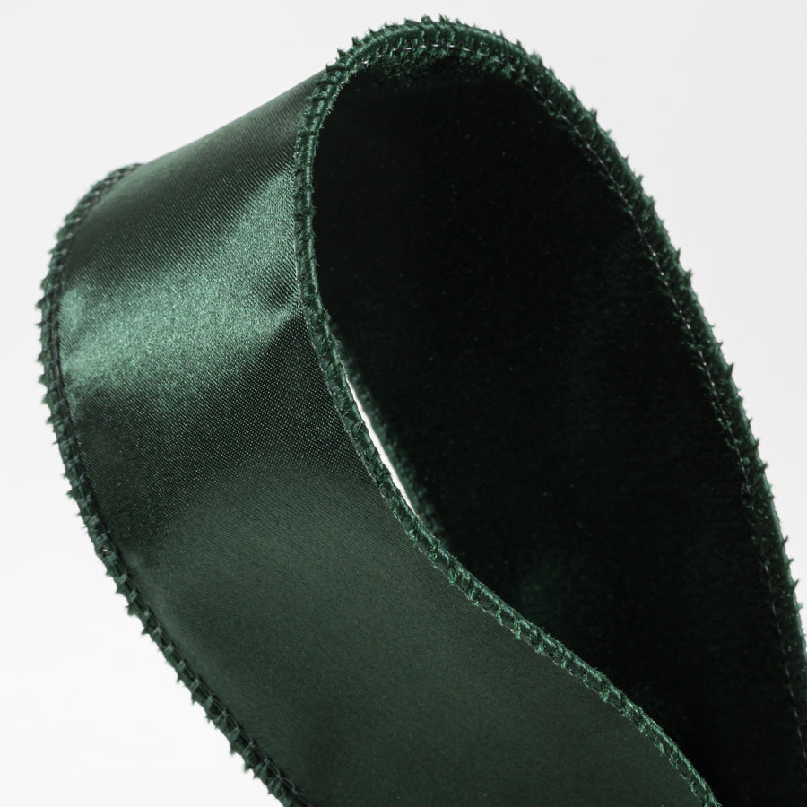 2.5" Deluxe Velvet Satin Backing Ribbon: Hunter Green (10 Yards)