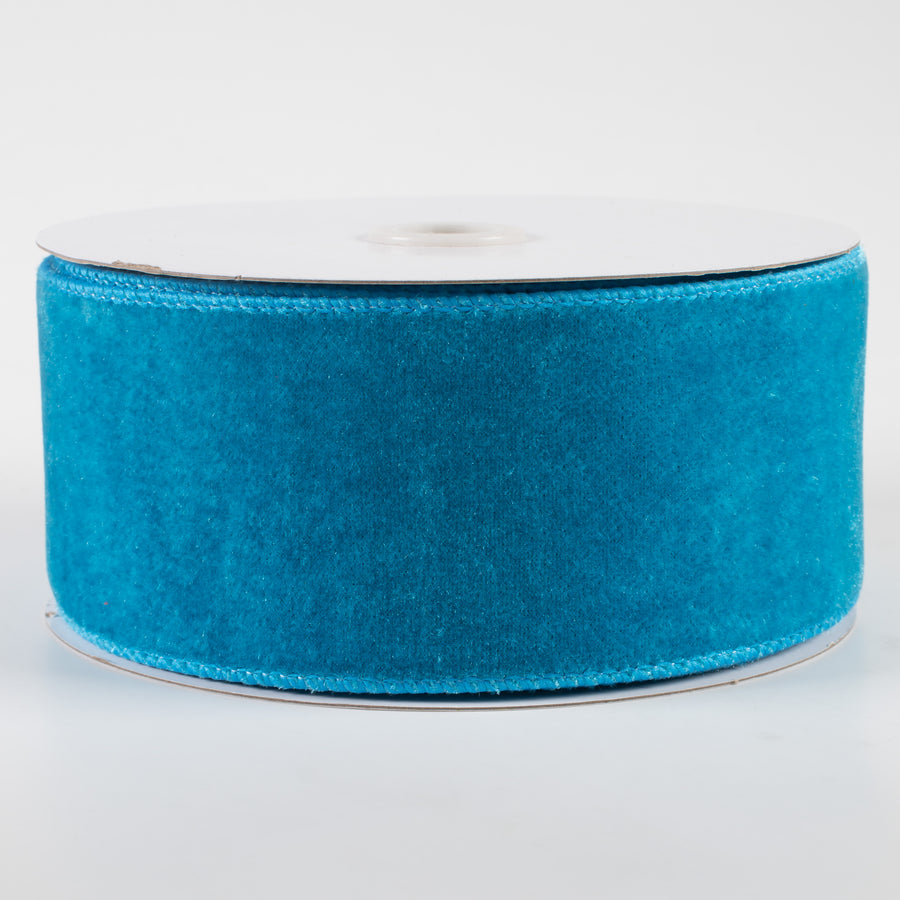 2.5" Deluxe Velvet Satin Backing Ribbon: Teal (10 Yards)