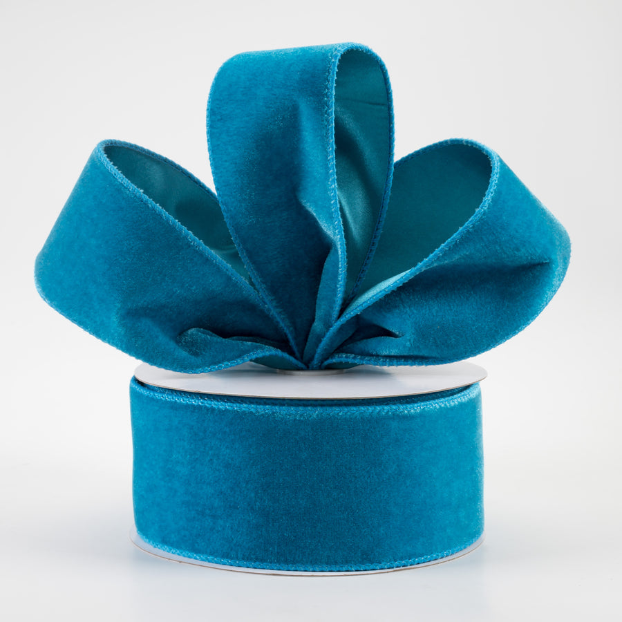 2.5" Deluxe Velvet Satin Backing Ribbon: Teal (10 Yards)