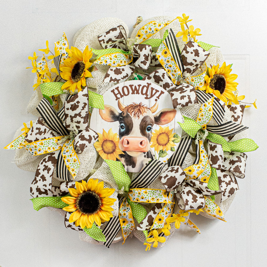 9.4" Waterproof Sign: Howdy Sunflower Cow