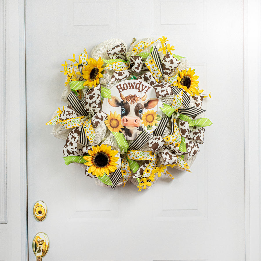 9.4" Waterproof Sign: Howdy Sunflower Cow