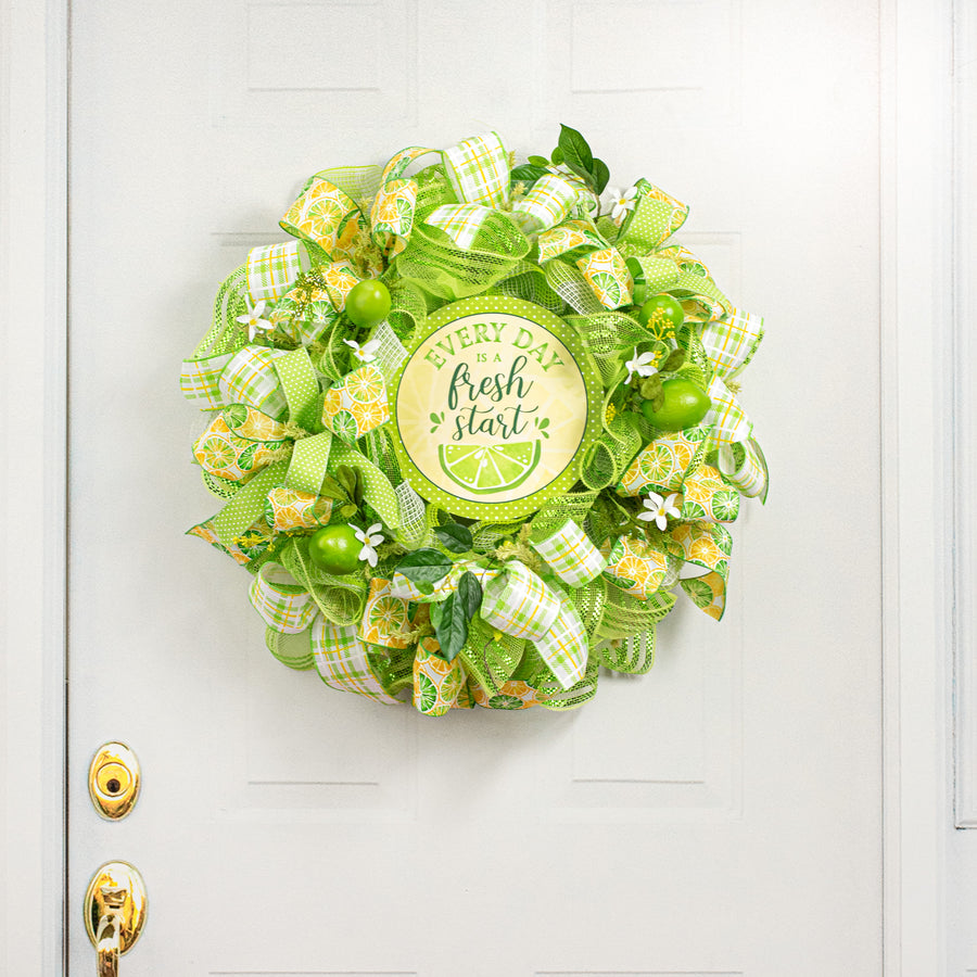 9.4" Waterproof Sign: Fresh Start Lime
