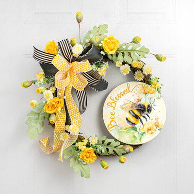 9.4" Waterproof Sign: Bee Blessed Floral