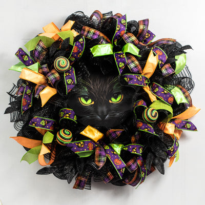 9.4" Waterproof Accent: Spooky Black Cat