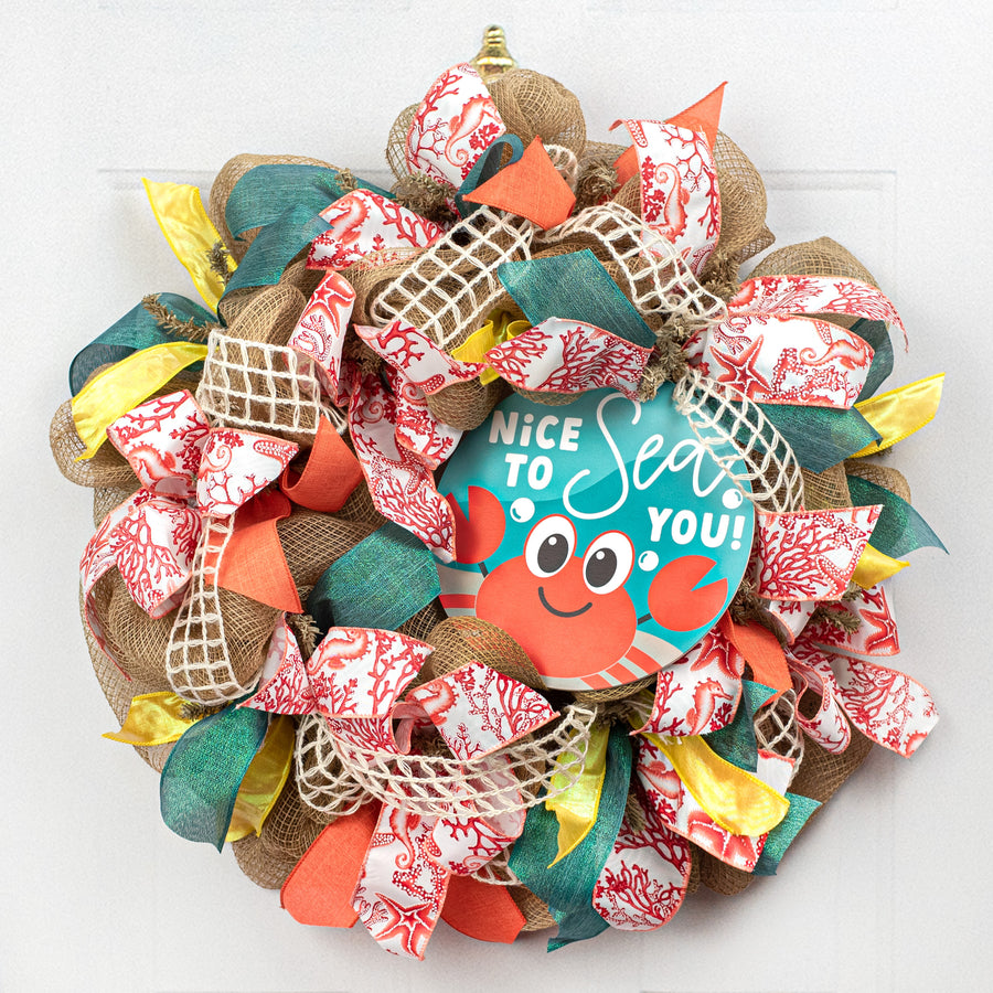 9.4" Round Waterproof Sign: Nice To Sea You