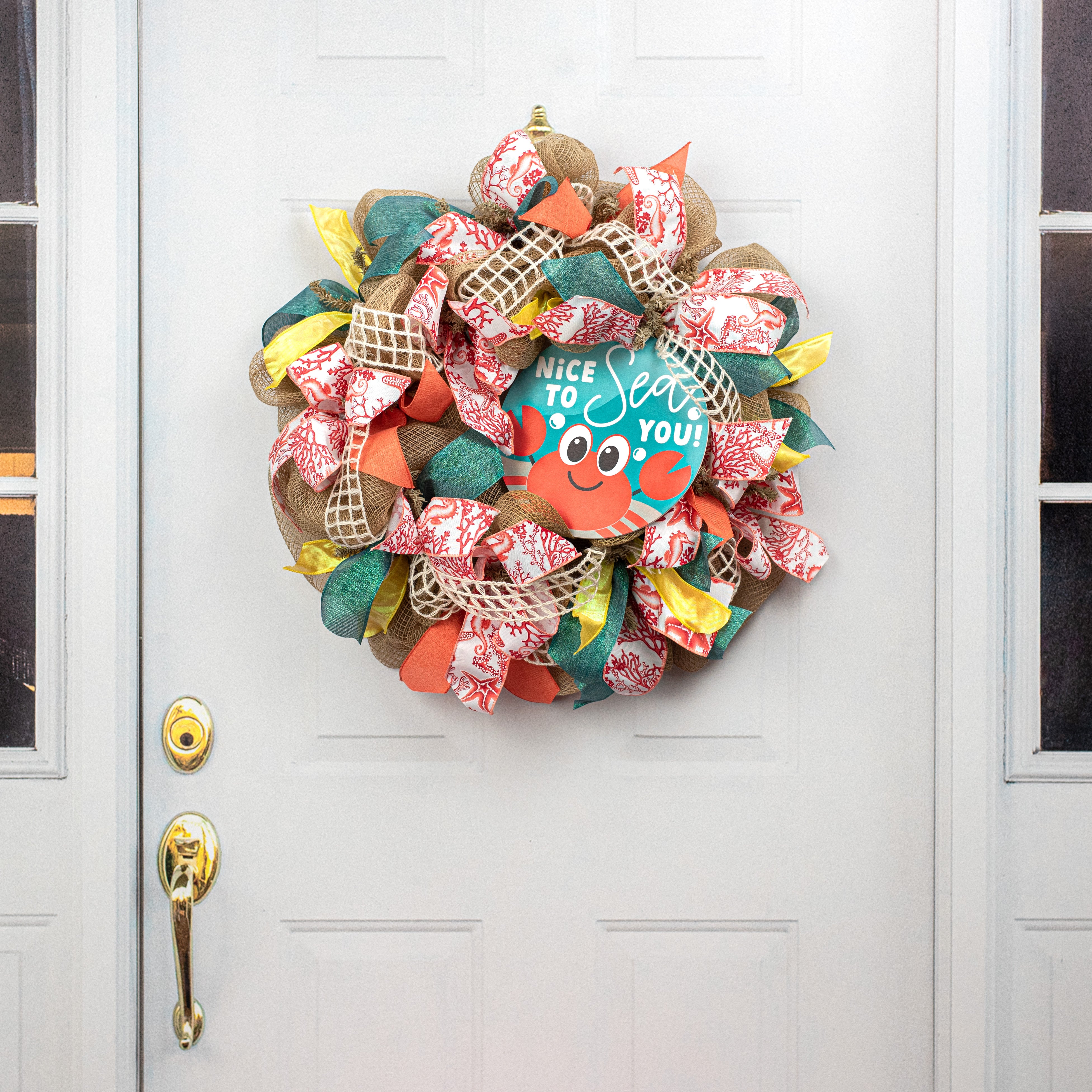 9.4" Round Waterproof Sign: Nice To Sea You