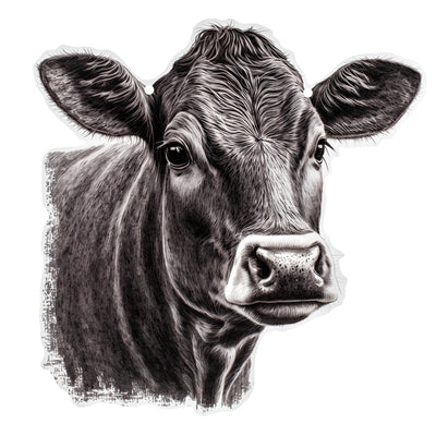 17" Waterproof Door Hanger: Cow Etching