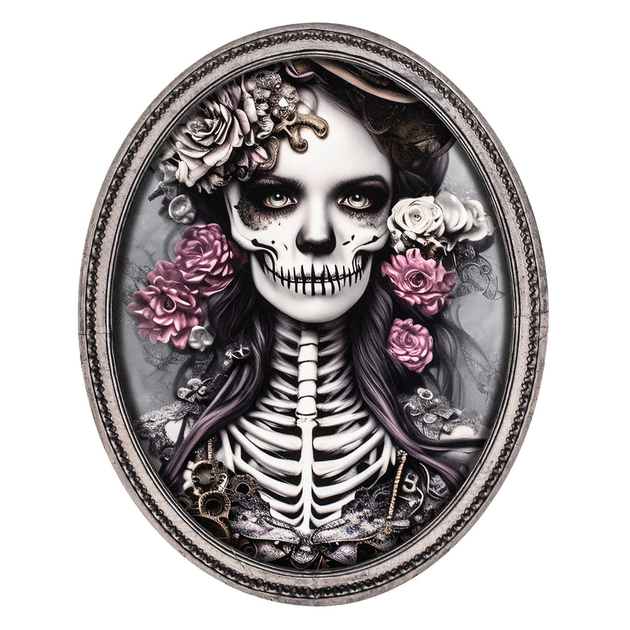11" Waterproof Accent: Framed Steampunk Sugar Skull