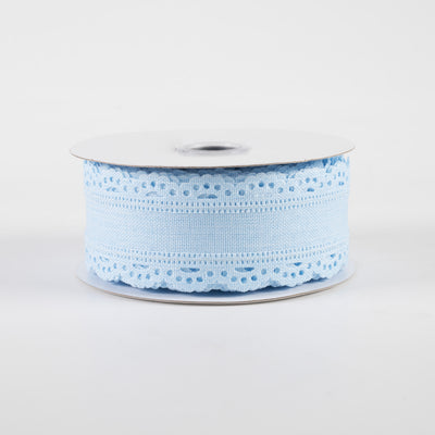 1.5" Scalloped Edge Ribbon: Pale Blue (10 Yards)