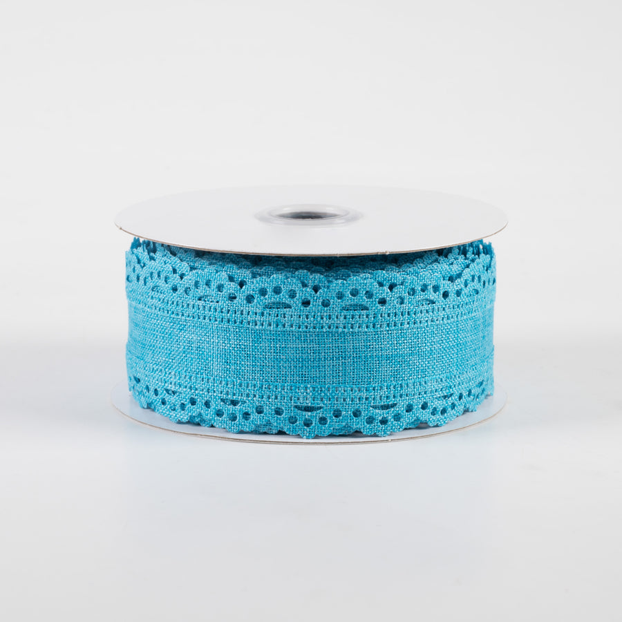 1.5" Scalloped Edge Ribbon: Turquoise (10 Yards)