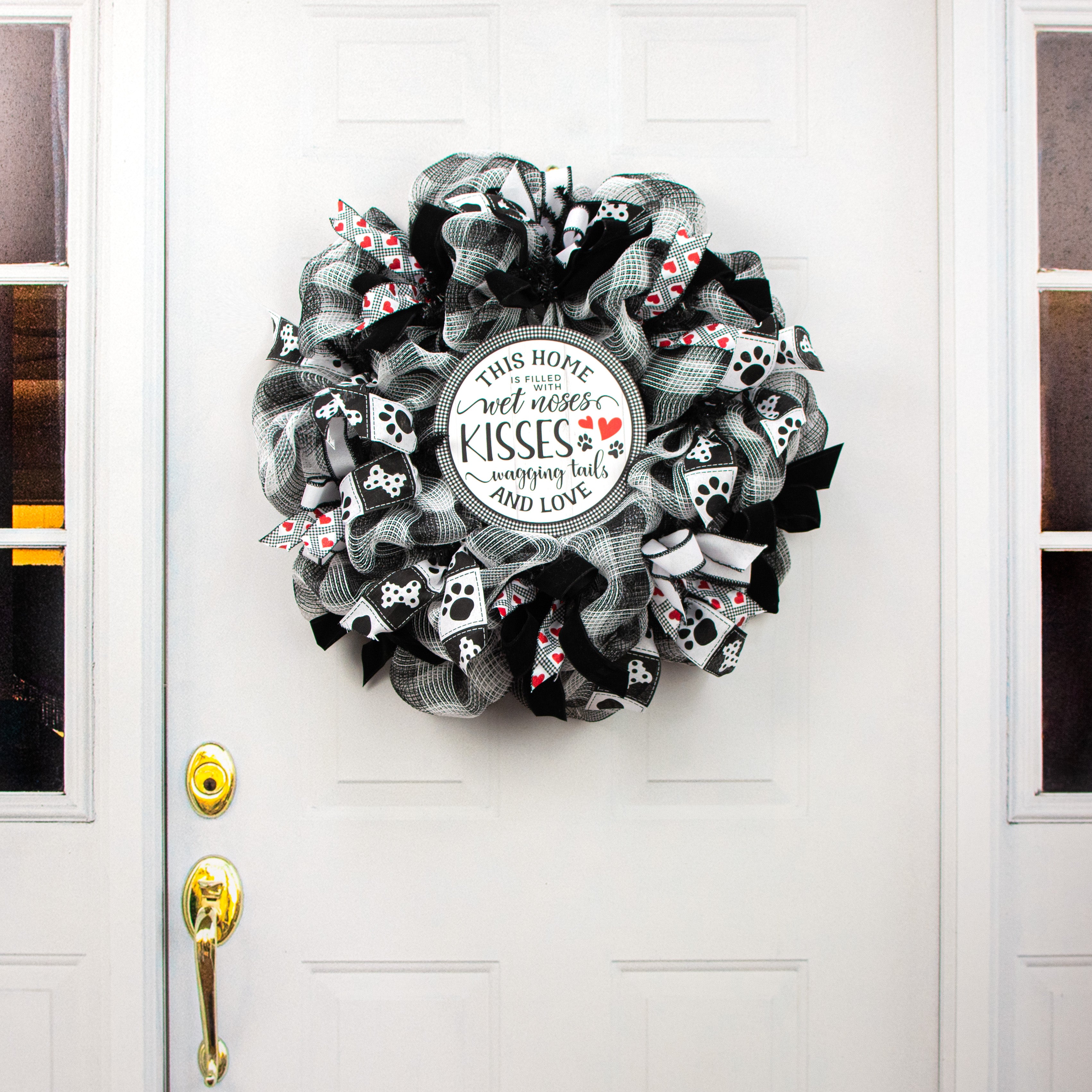 9.4" Round Waterproof Sign: Wet Dog Kisses