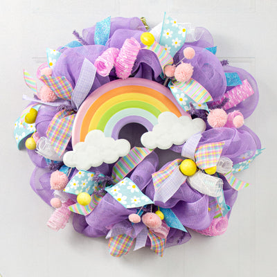 15" Metal Embossed Sign: Pastel Rainbow
