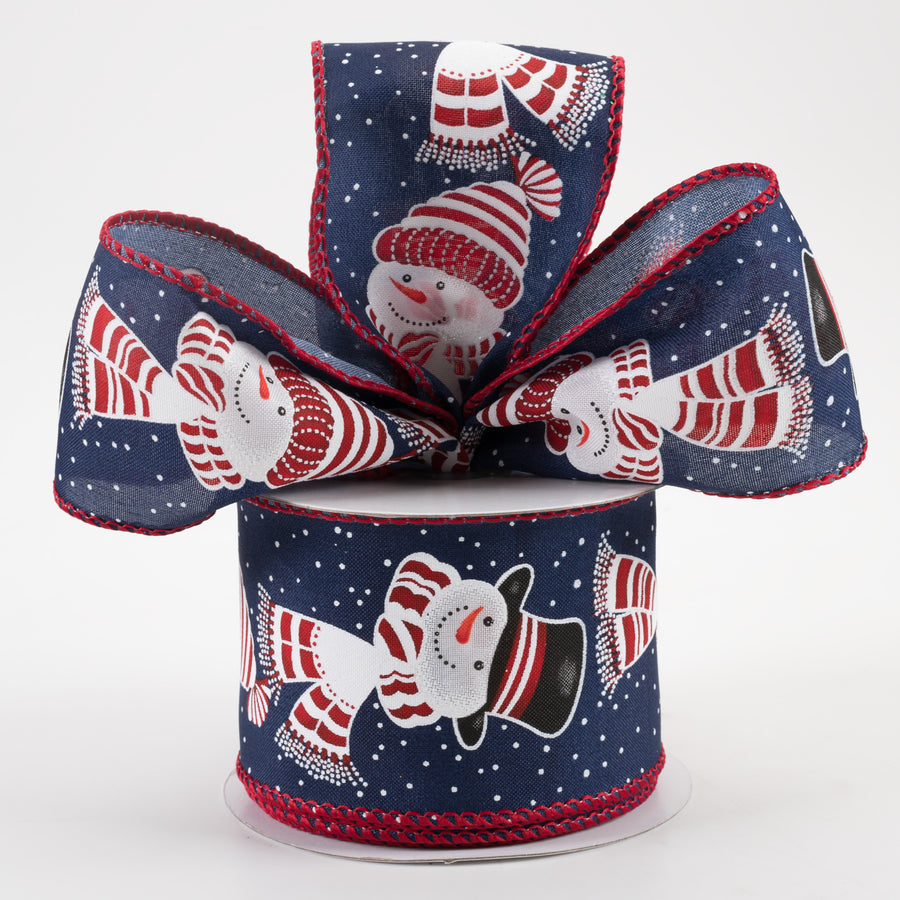2.5" Snowman Head Ribbon: Light Navy (10 Yards)