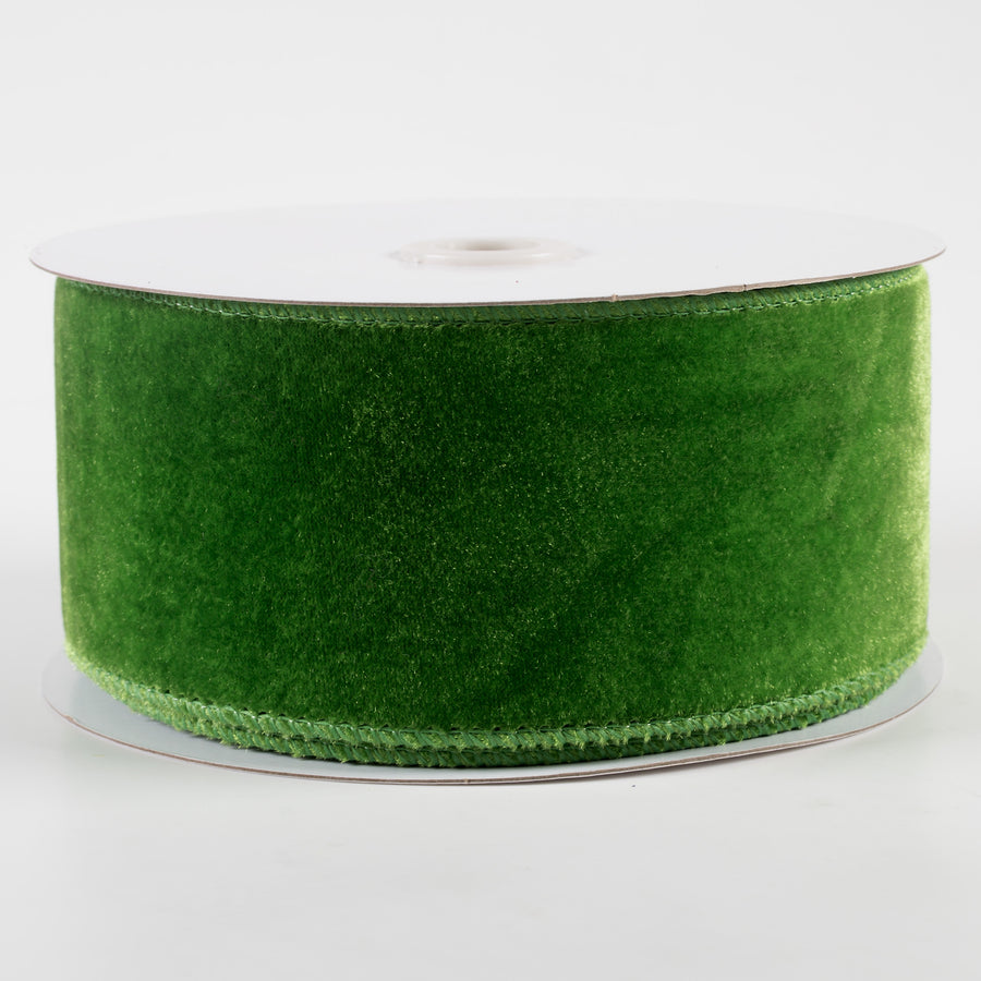 2.5" Deluxe Velvet Satin Backing Ribbon: Emerald Green (10 Yards)