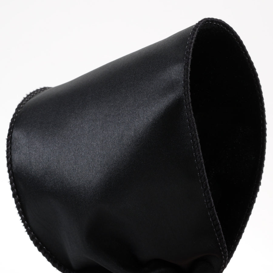 4" Deluxe Velvet Satin Backing Ribbon: Black (10 Yards)