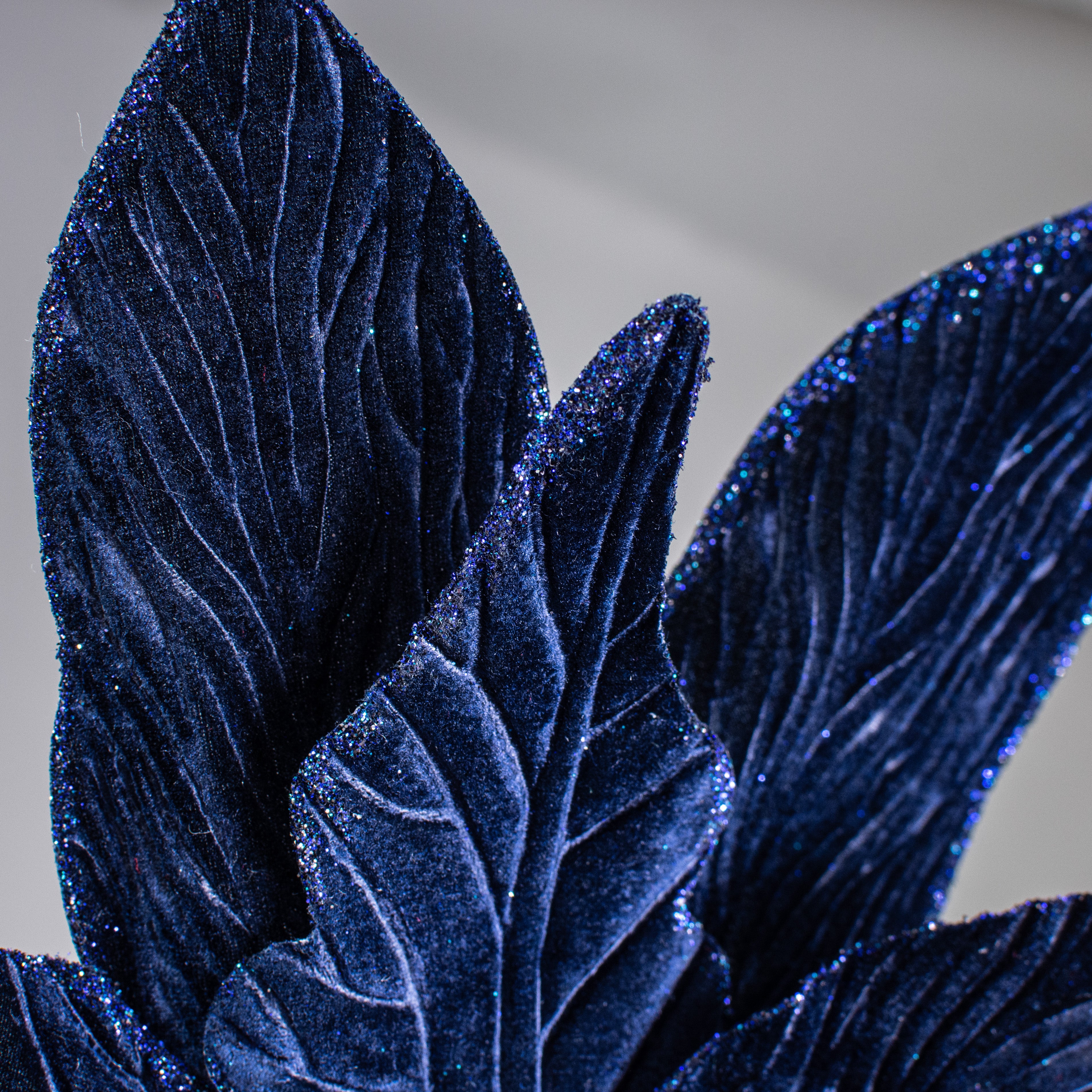 24" Jumbo Poinsettia Stem: Midnight Blue
