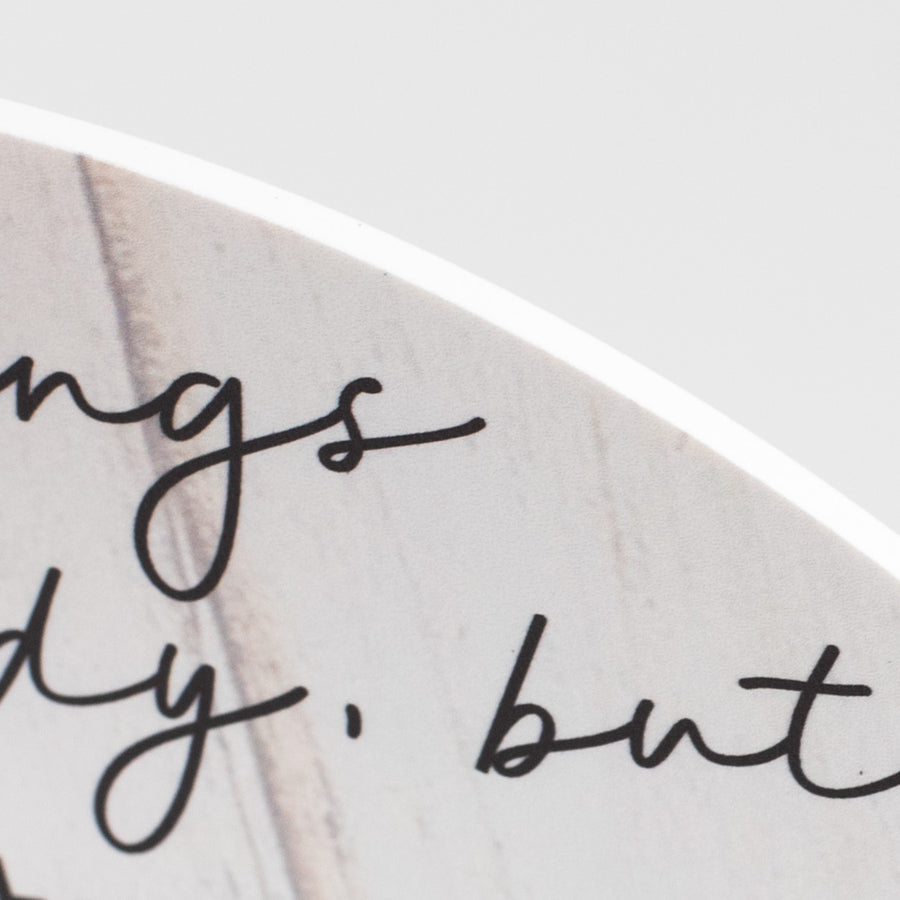 9.4" Round Waterproof Sign: Hummingbird Hearts Not Ready