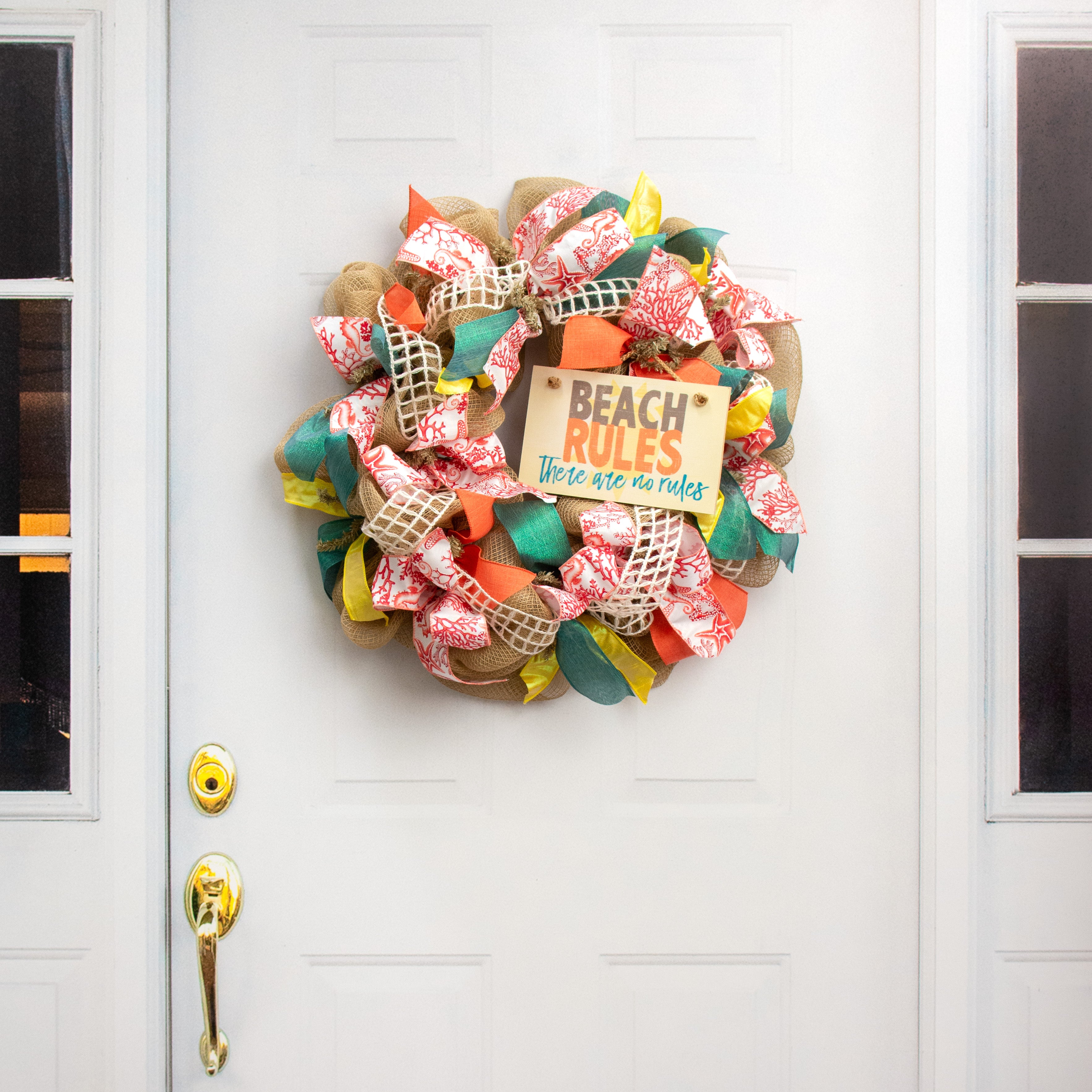 9.5" Hanging Wood Sign: Beach Rules