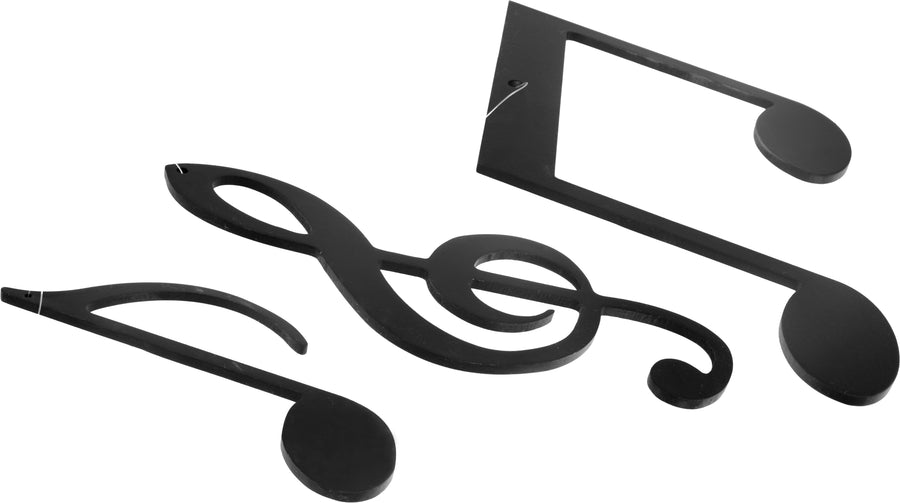 Assorted Wooden Music Notes (Set of 3): Black