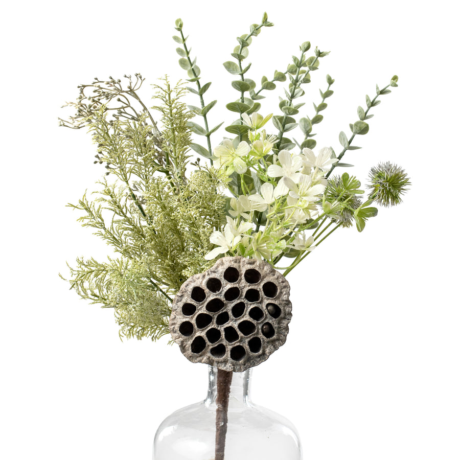 20" Lotus Pod Leaves Bush: Cream