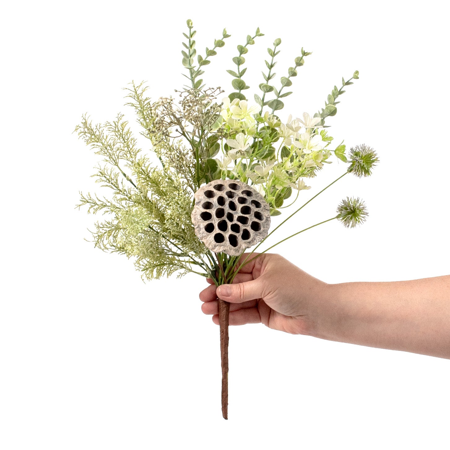 20" Lotus Pod Leaves Bush: Cream