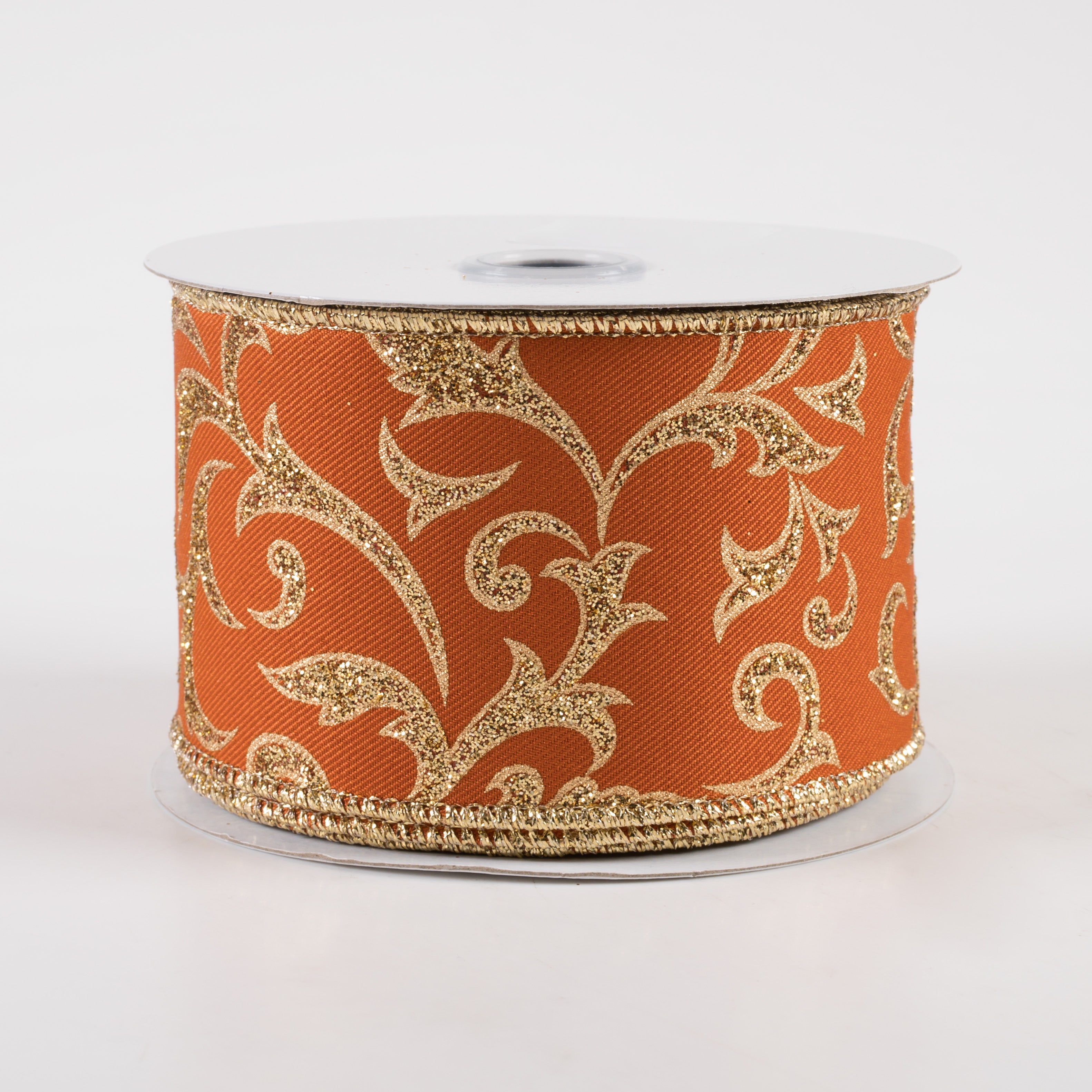2.5" Acanthus Leaf Ribbon: Autumn & Gold (10 Yards)