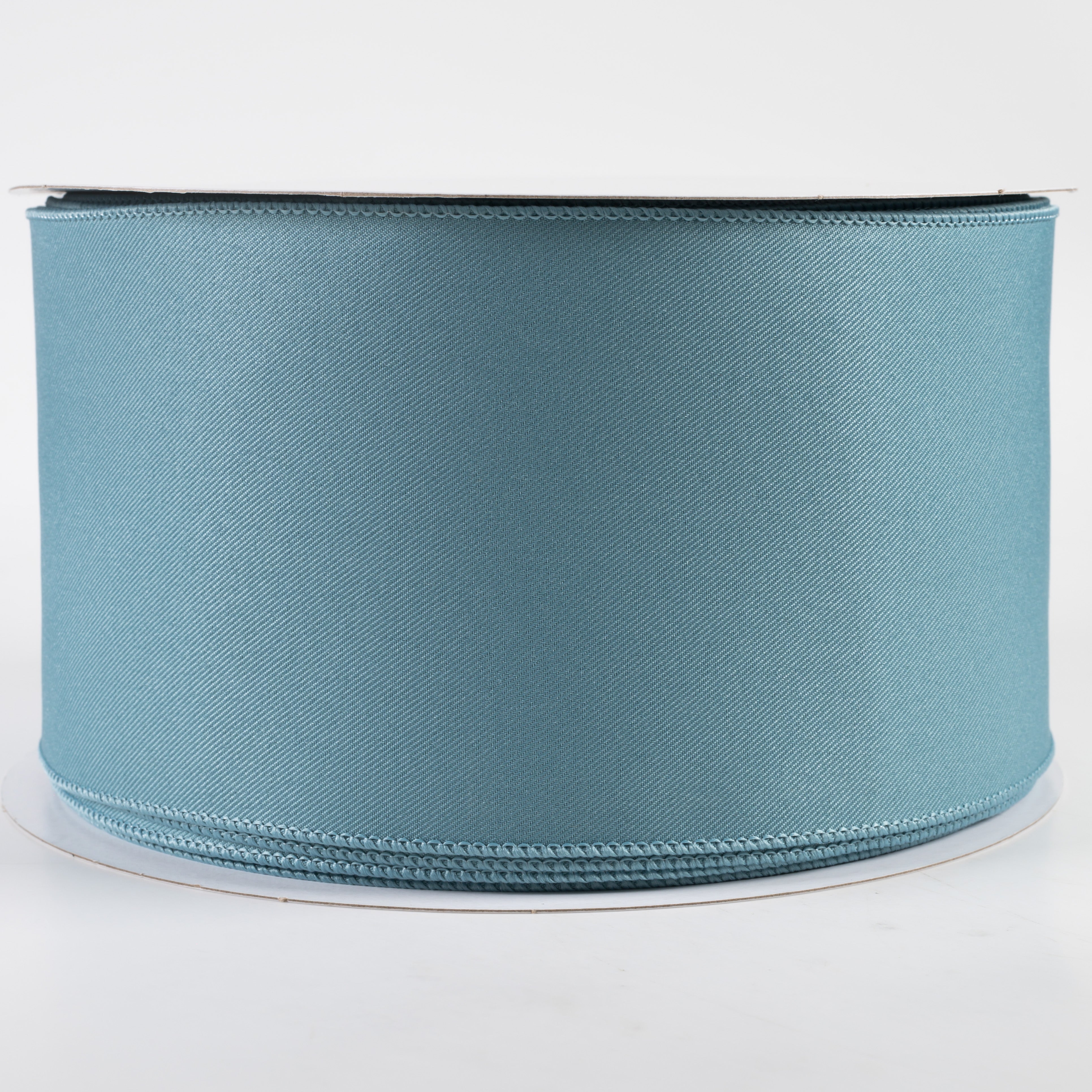 4" Diagonal Weave Fabric Ribbon: Smoke Blue (50 Yards)