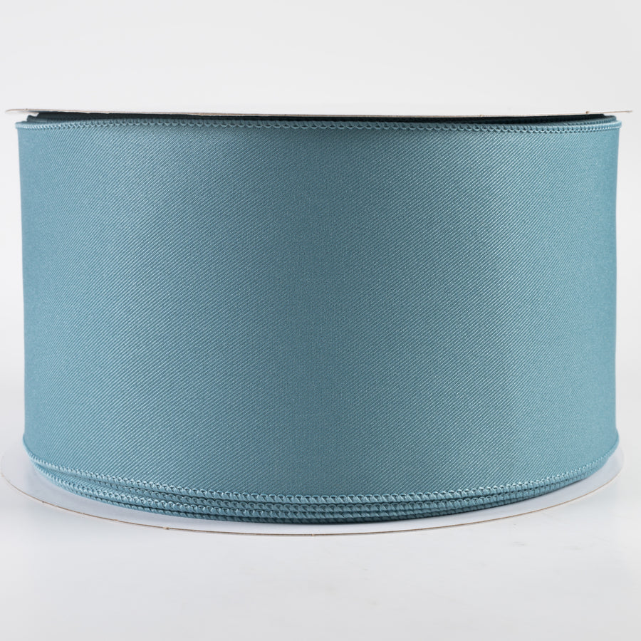 4" Diagonal Weave Fabric Ribbon: Smoke Blue (50 Yards)
