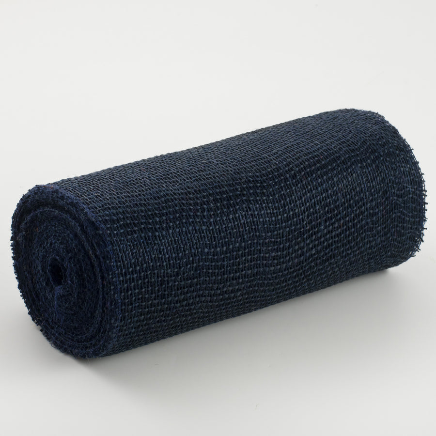 10" Jute Net Burlap Ribbon: Navy Blue (10 Yards)