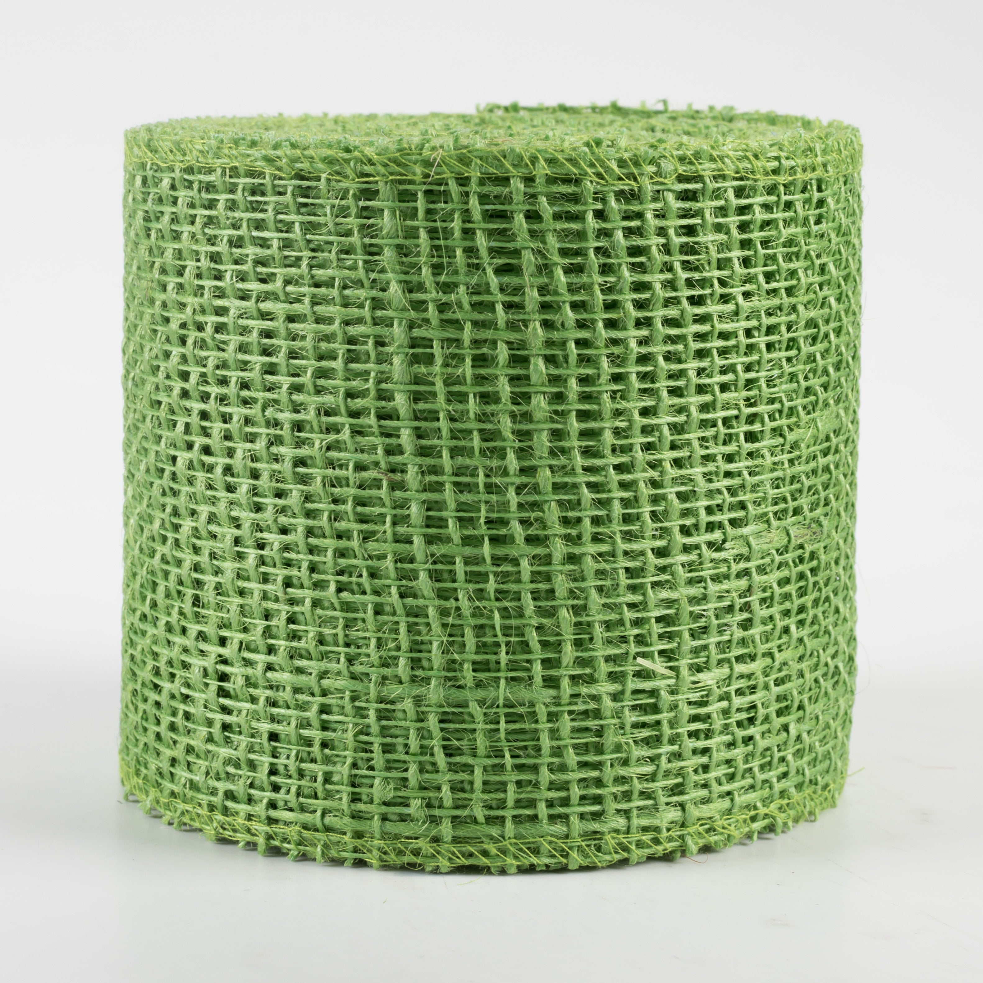 4" Jute Net Burlap Ribbon: Lime Green (10 Yards)