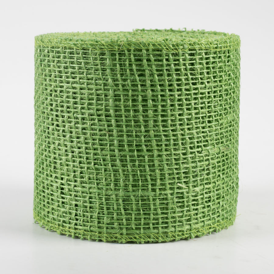 4" Jute Net Burlap Ribbon: Lime Green (10 Yards)