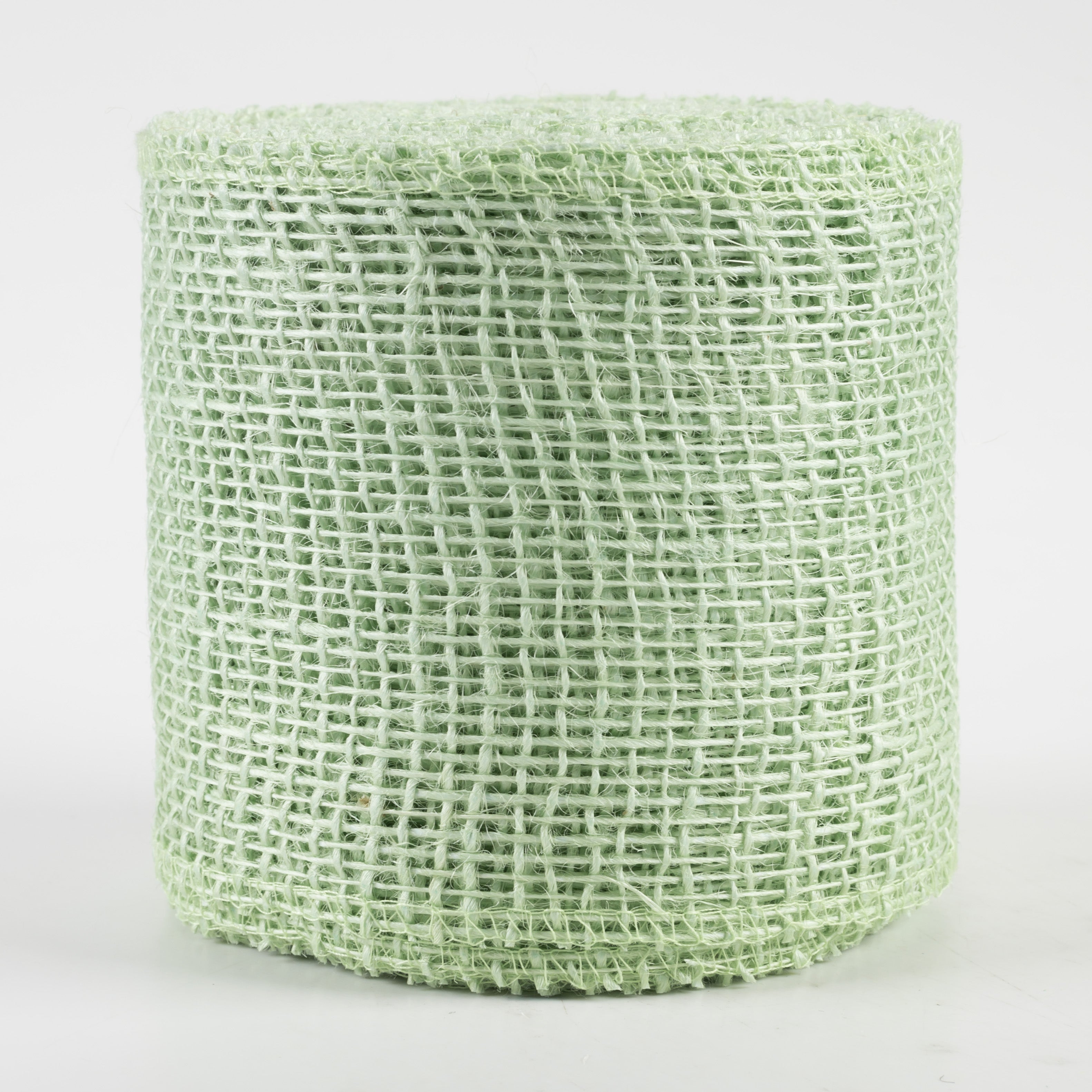 4" Jute Net Burlap Ribbon: Mint Green (10 Yards)