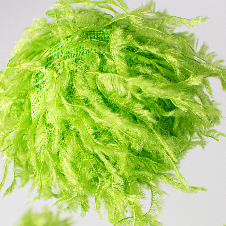 16" Furry Fabric Ball Spray: Lime Green