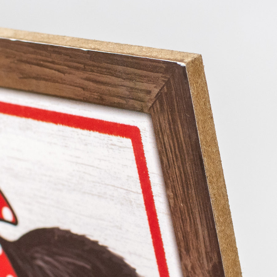 10" Square Wooden Sign: Herd That Cow