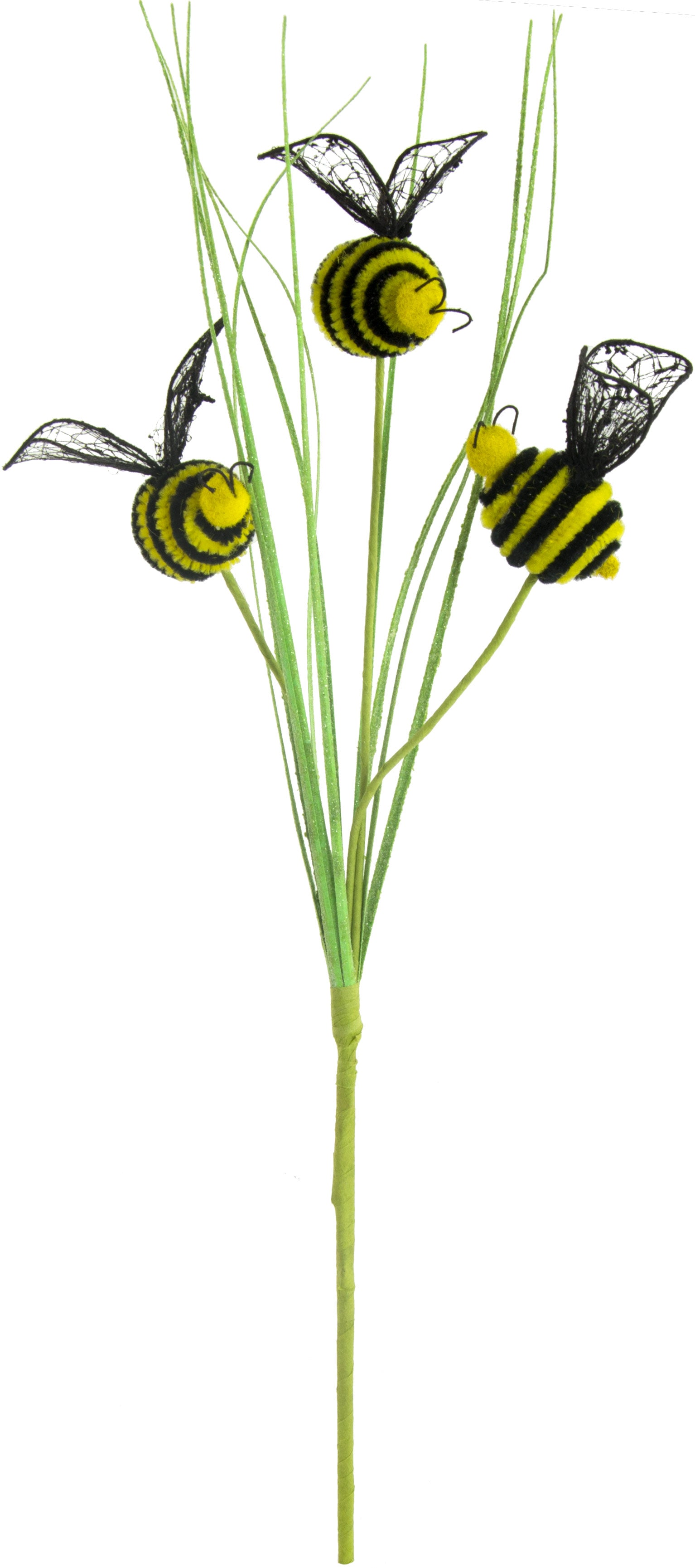 24" Honey Bee With Green Grass Floral Pick