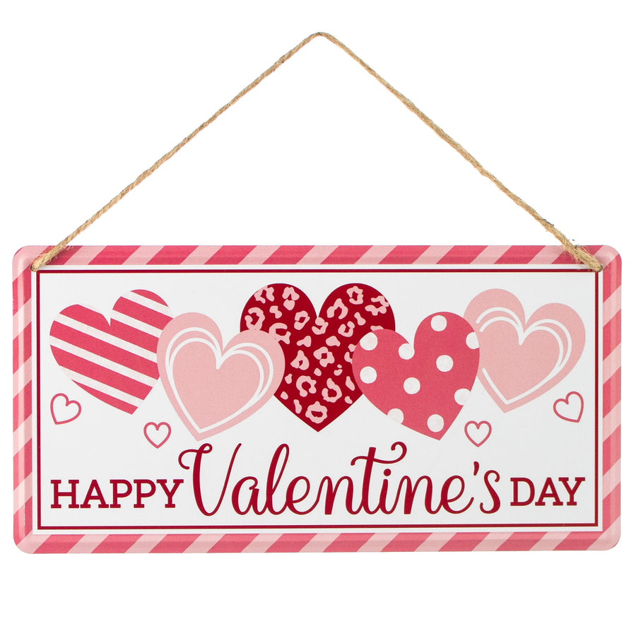 12" Embossed Metal Sign: Happy Valentine's Day
