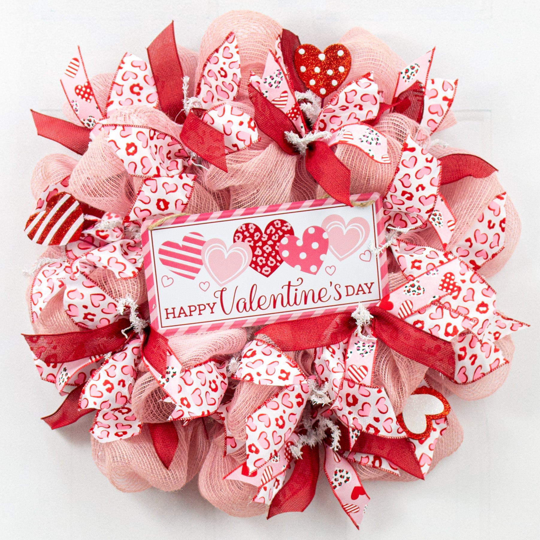 12" Embossed Metal Sign: Happy Valentine's Day
